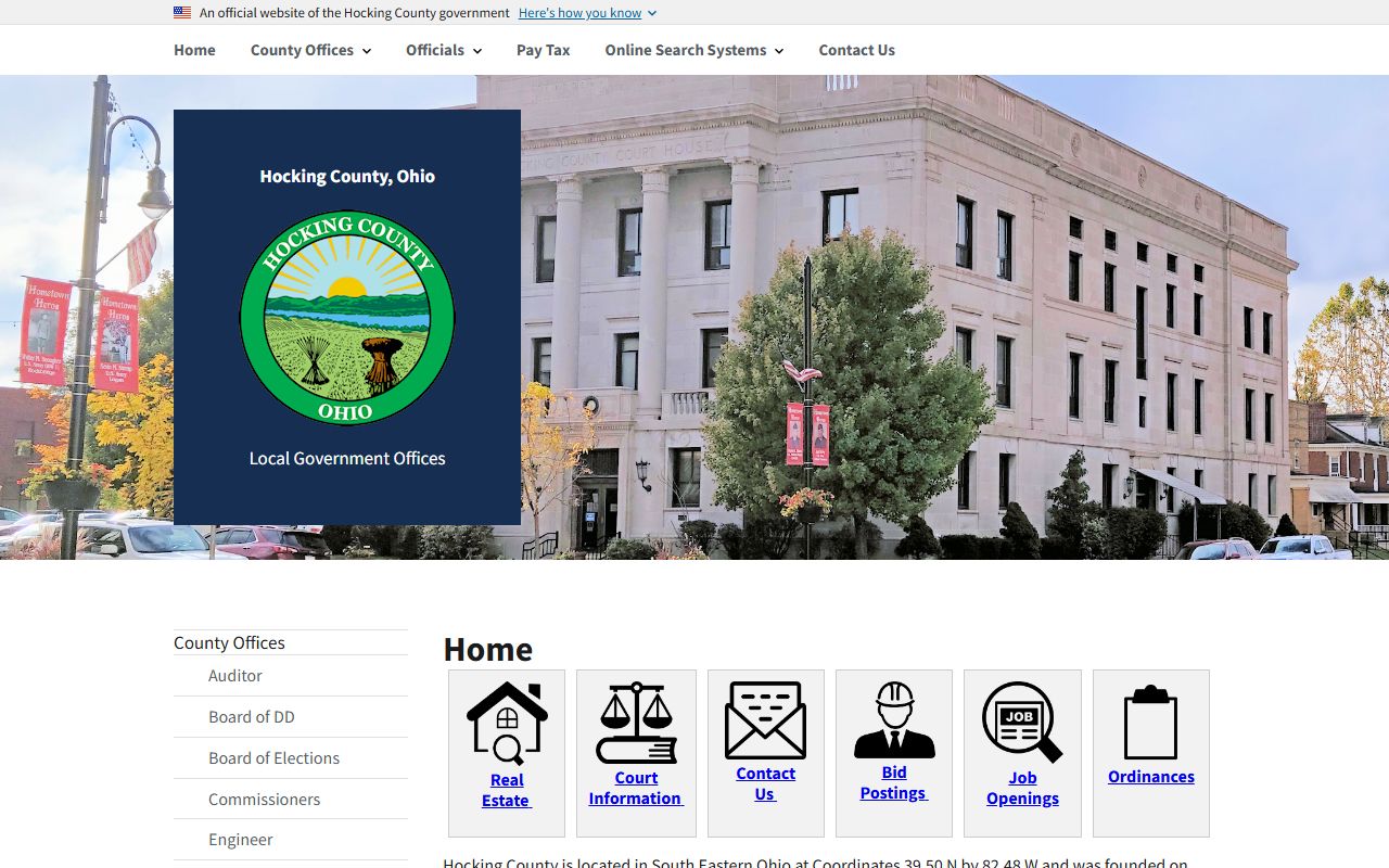 Hocking County criminal court records resource page