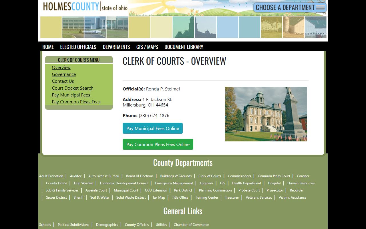 Holmes County criminal court records resource page