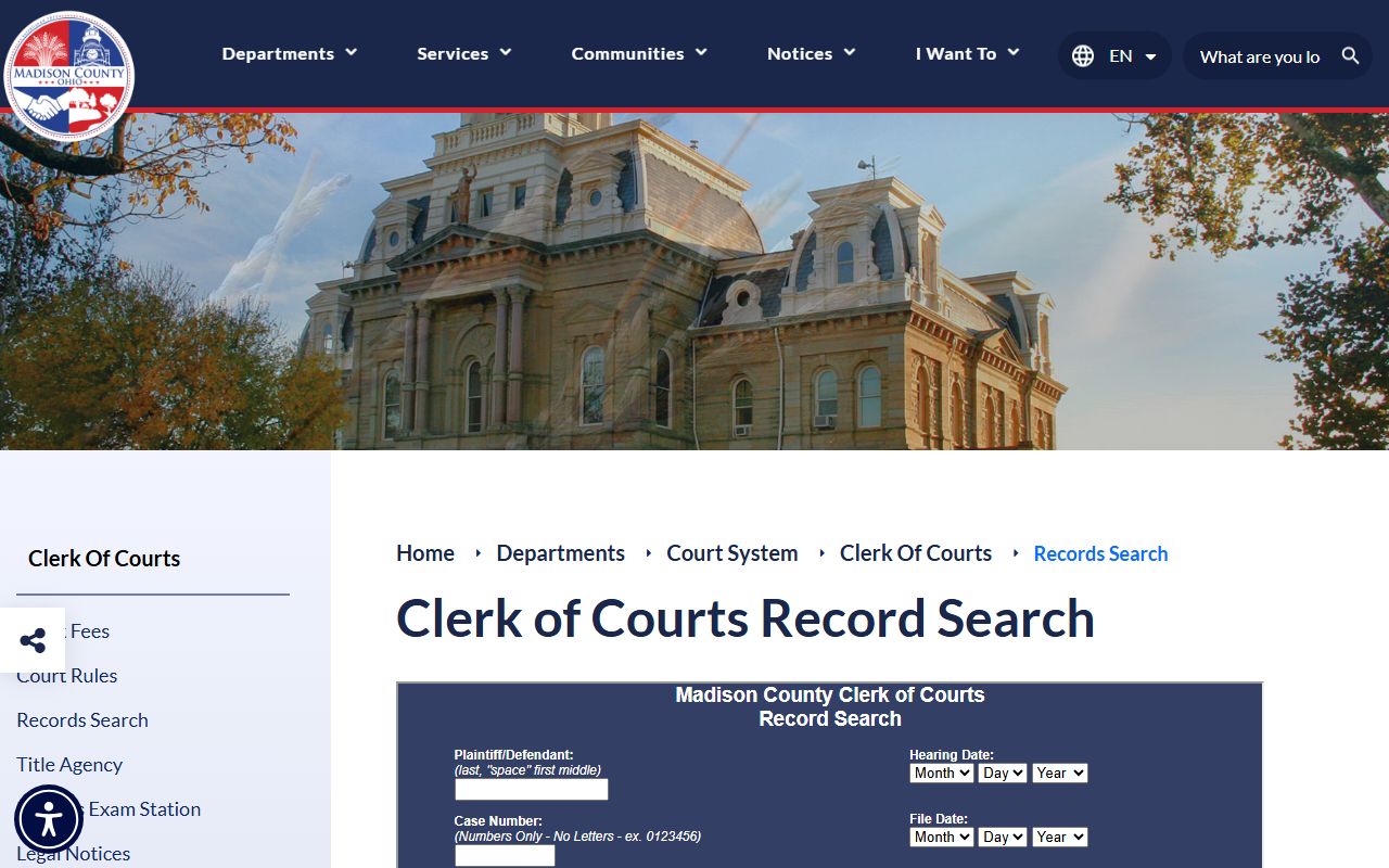 Madison County criminal court records resource page