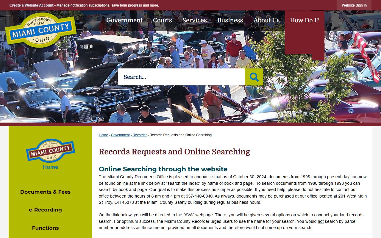 Miami County criminal court records resource page