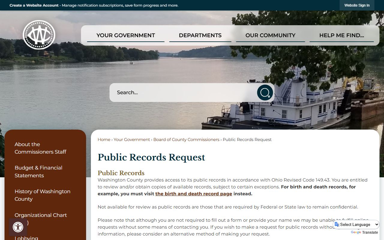 Washington County criminal court records resource page