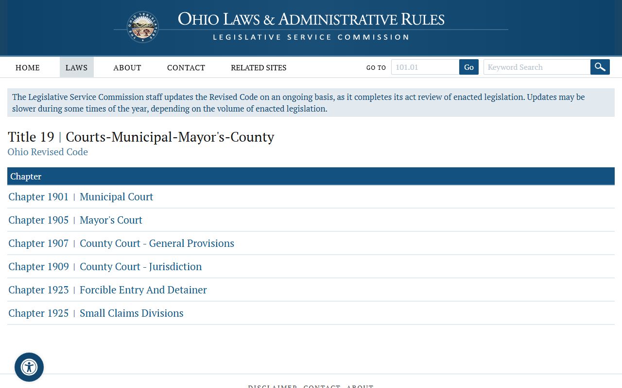 Ohio criminal court records search resource from the Ohio Department of Public Safety